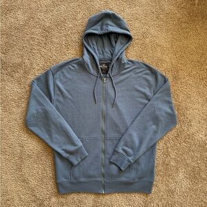 Hollister Men's Light Blue Zip-Up Hoodie